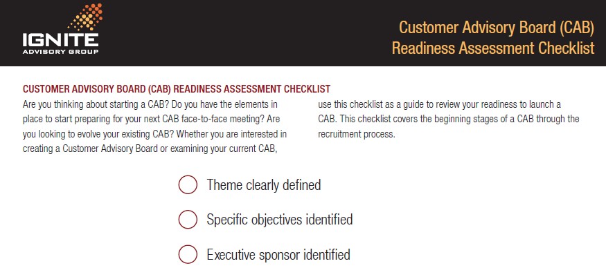 Customer Advisory Board Readiness Assessment Guide