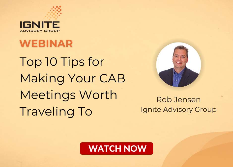 [WEBINAR] Top 10 Tips for Making Your CAB Meetings Worth Traveling To